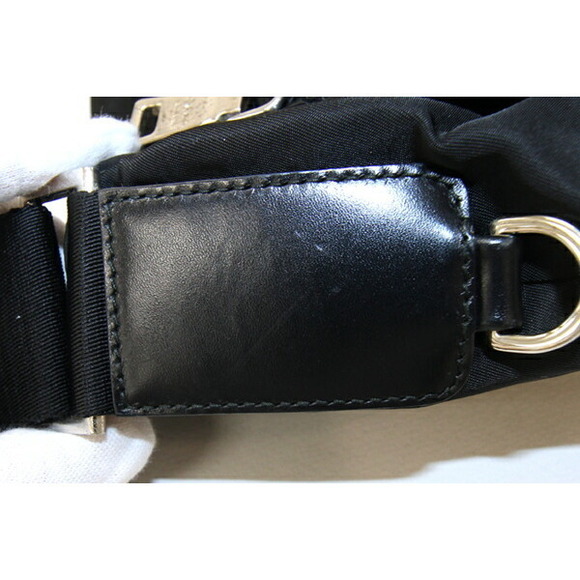 Prada Shoulder Bag Black Nylon Leather Crossbody Messenger Logo - Picture 7 of 10